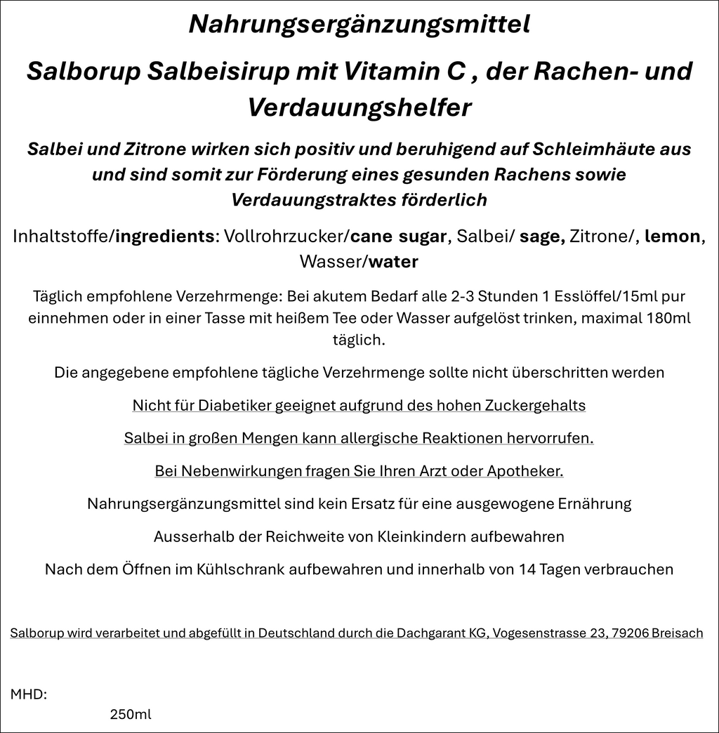 Salborup - Salbeisirup