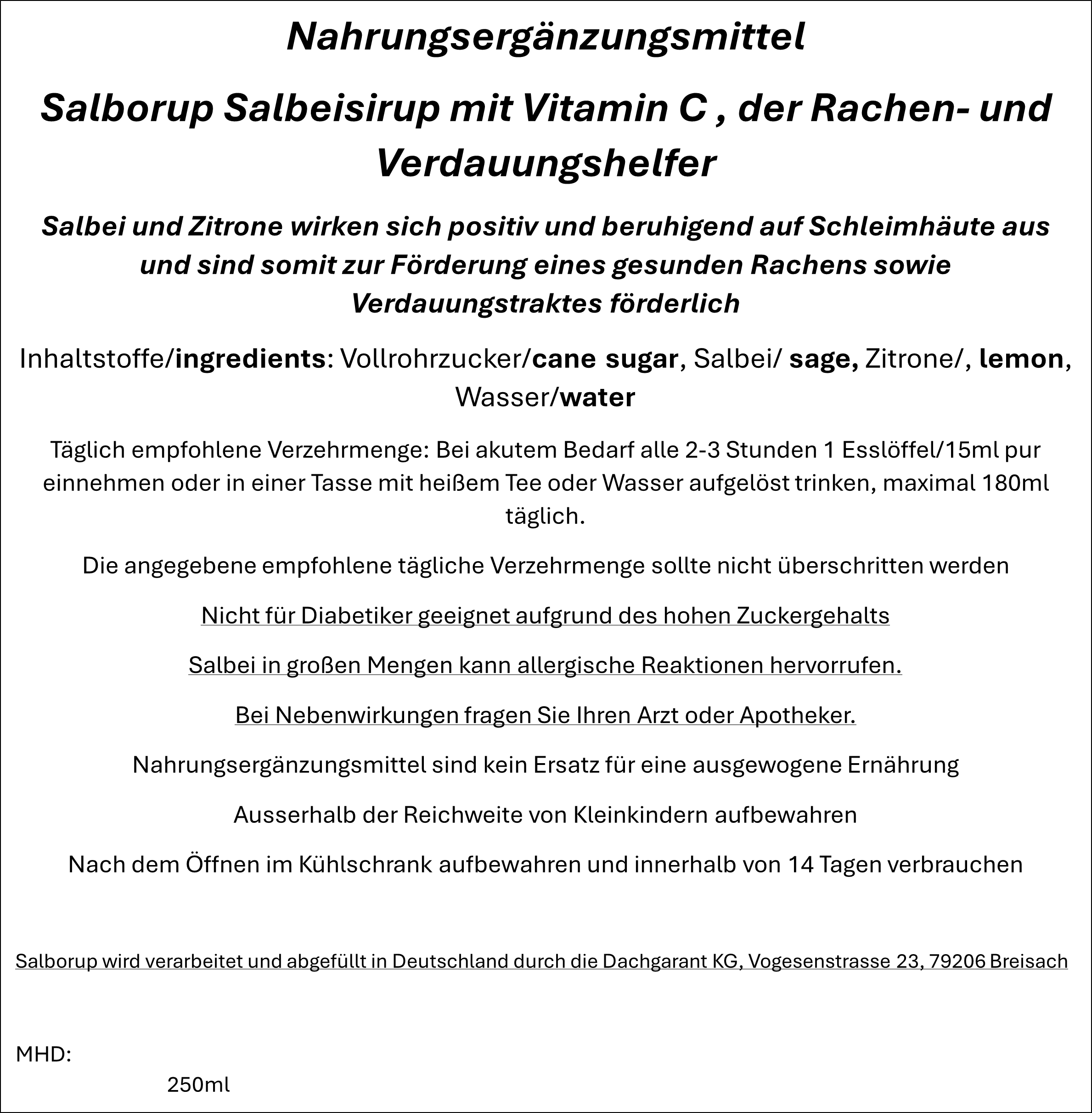 Salborup - Salbeisirup